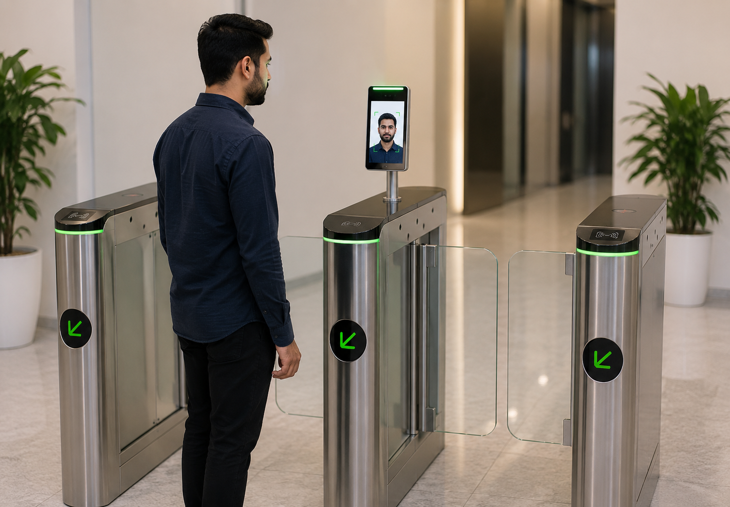 Face Recognition + Turnstile at exhibition entry