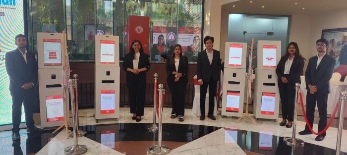 AI photo gallery kiosk at a conference