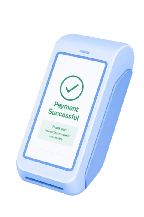 Navon NFC cashless POS device showing Payment Successful