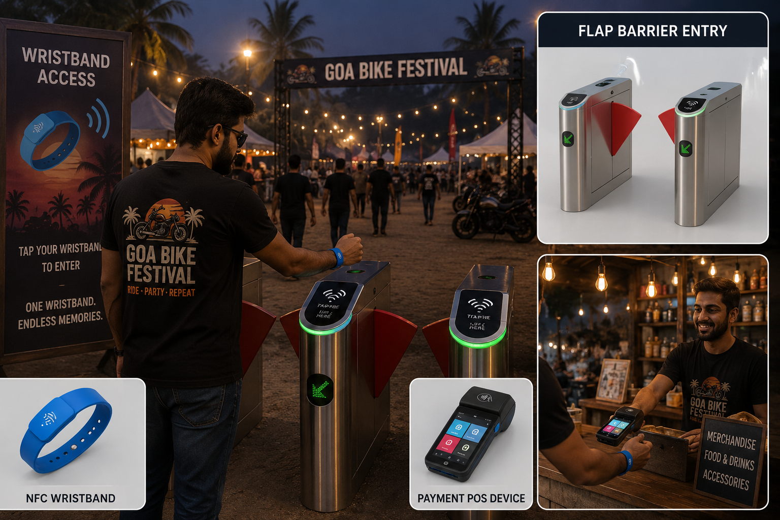 RFID wristband access control for festivals and VIP zones